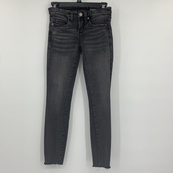 BlankNYC Skinny Black Raw Hem Jeans Sz‎ 24 - Picture 3 of 6